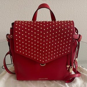 Michael Kors Bristol Studded Backpack, Red